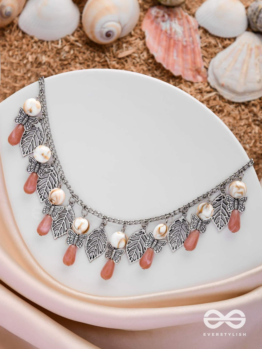 Butterfly Grooves - Statement Silver Neckpiece