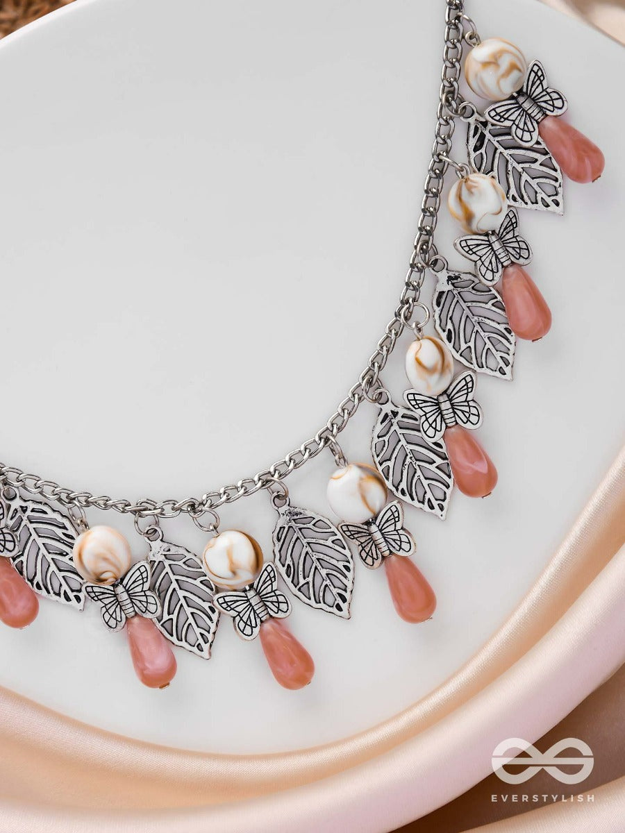 Butterfly Grooves - Statement Silver Neckpiece