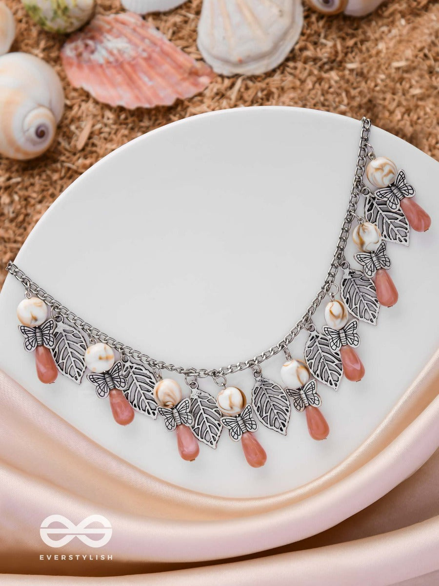 Butterfly Grooves - Statement Silver Neckpiece