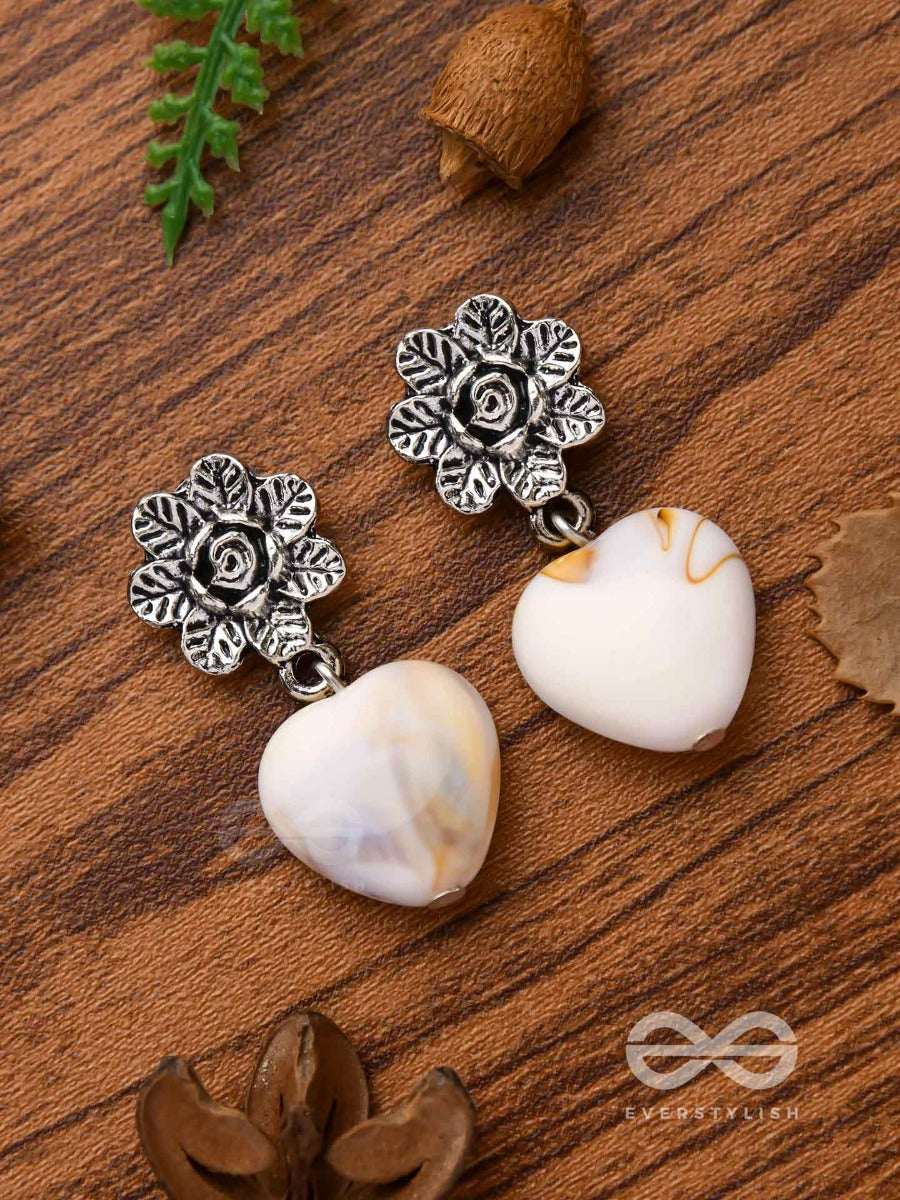 The Heart's Desire - Oxidised Embellished Earrings