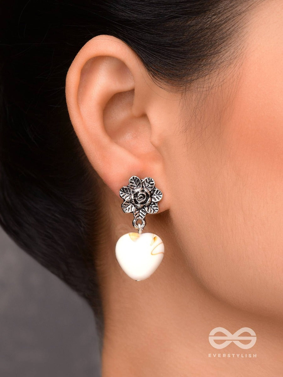 The Heart's Desire - Oxidised Embellished Earrings