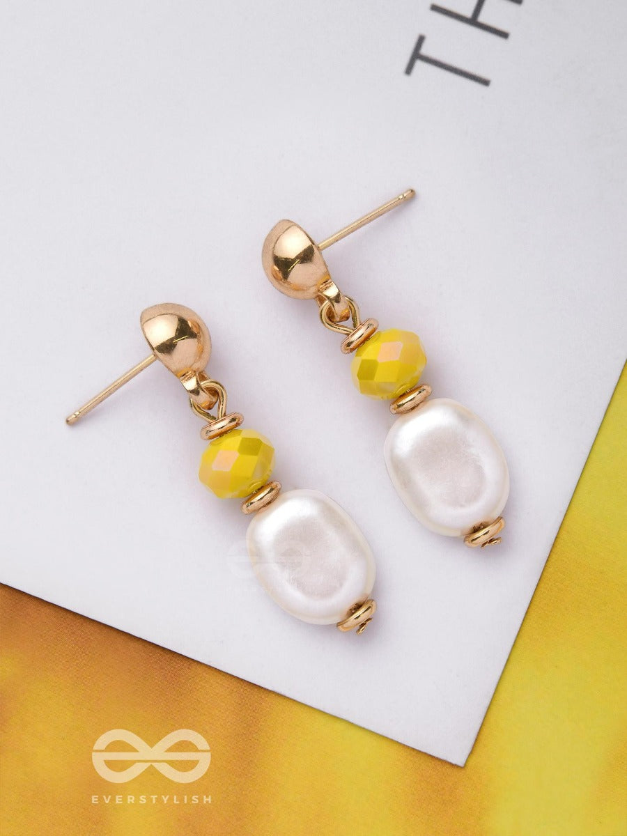 Sunshine Delights - Golden Embellished Earrings
