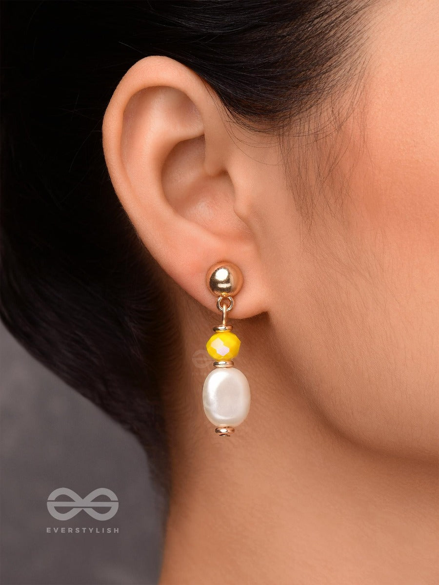 Sunshine Delights - Golden Embellished Earrings