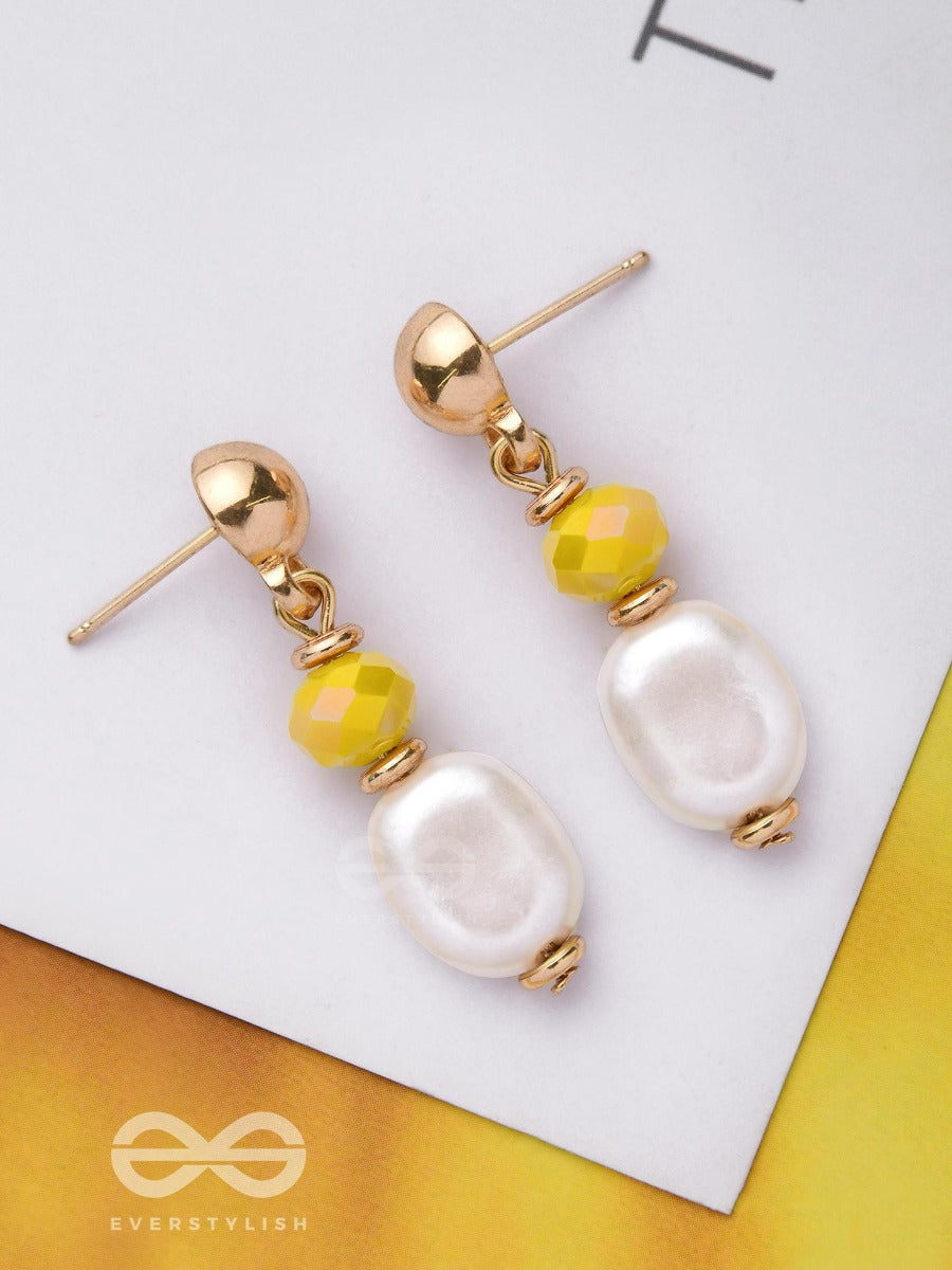 Sunshine Delights - Golden Embellished Earrings