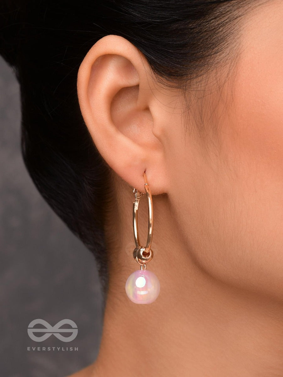 The Pink Champagne - Golden Hoop Earrings