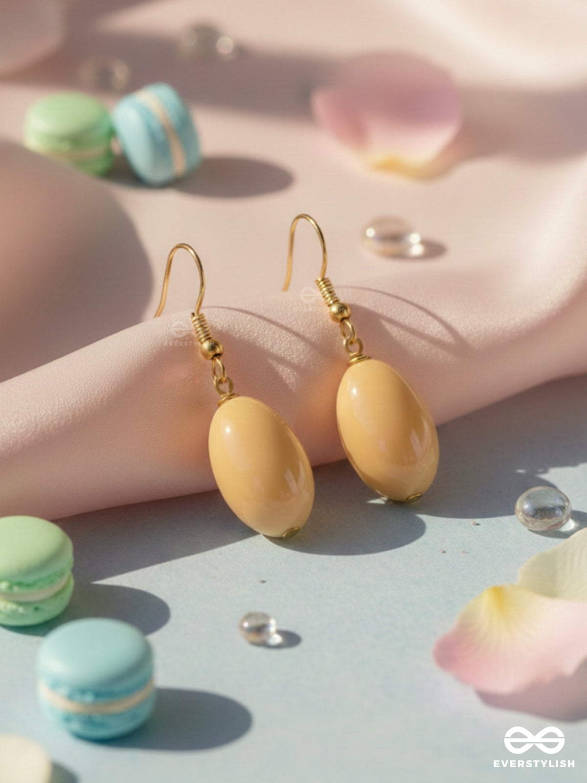 Mango Tango Sparkles - Golden Embellished Earrings