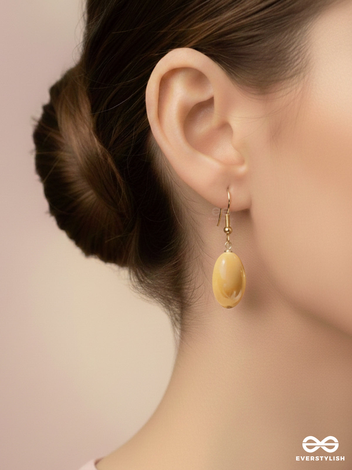 Mango Tango Sparkles - Golden Embellished Earrings