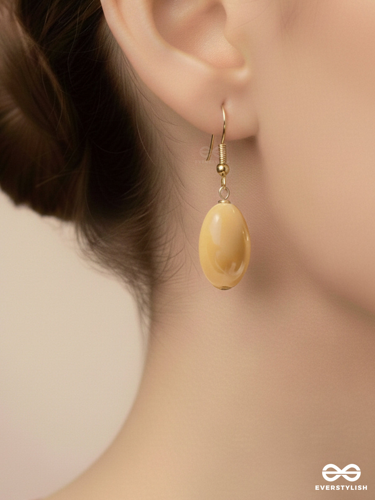 Mango Tango Sparkles - Golden Embellished Earrings
