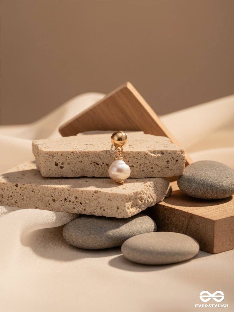 The Moonbeam Pearls - Golden Embellished Earrings