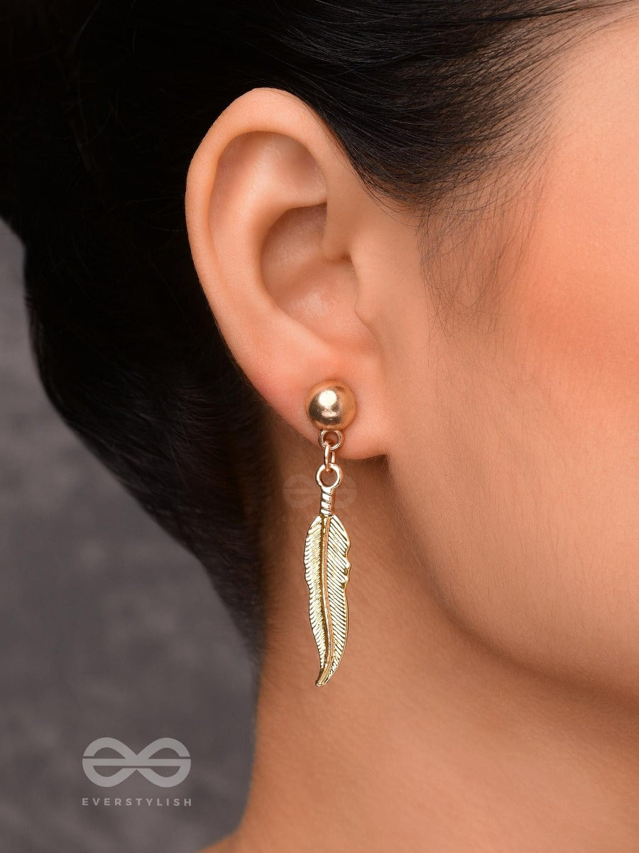 Leaping Leaves - Golden Drop Earrings