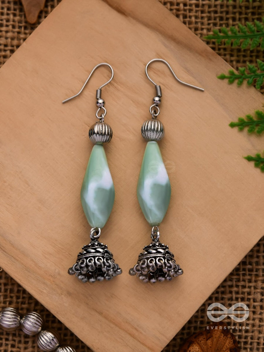 The Meadow Melody - Oxidised Jhumka Earrings
