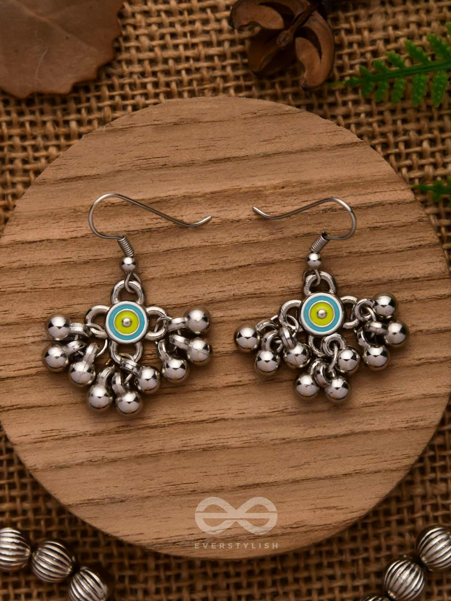 The Bluebell Sunshine - Oxidised Embellished Earrings