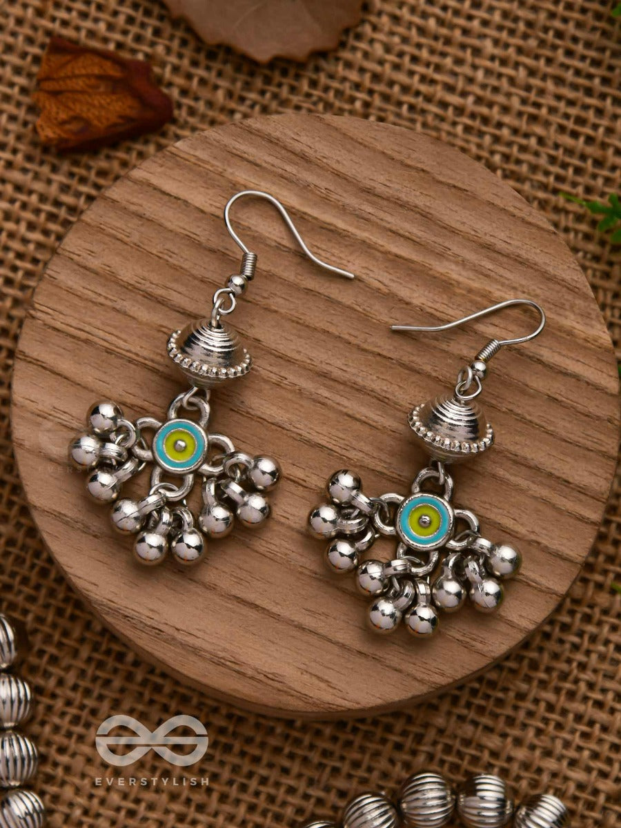 Beaded Horizon Charms - Embellished Oxidised Earrings