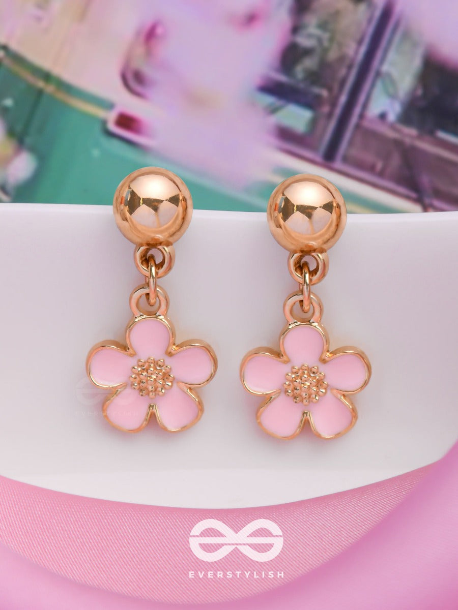 Cherry Blossom Charms - Golden Embellished Earings