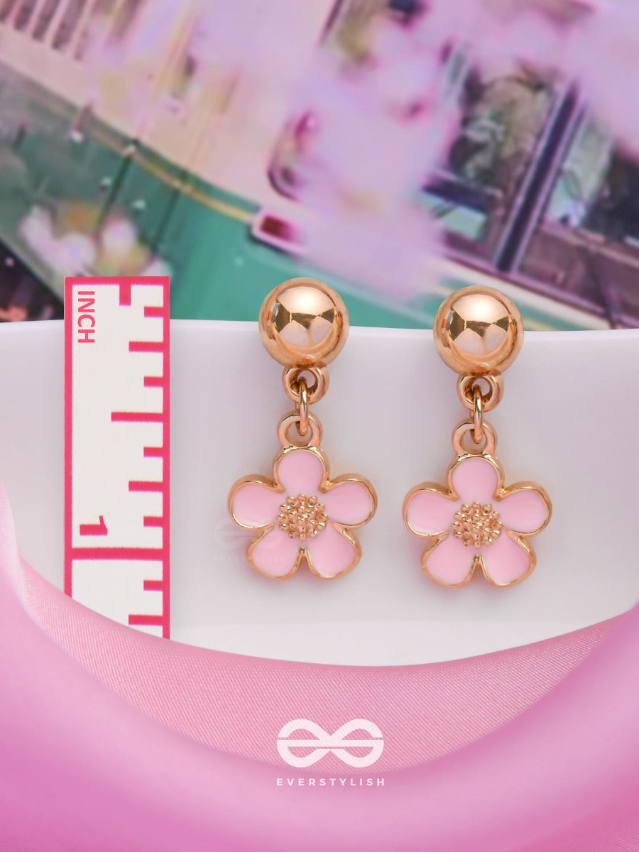 Cherry Blossom Charms - Golden Embellished Earings