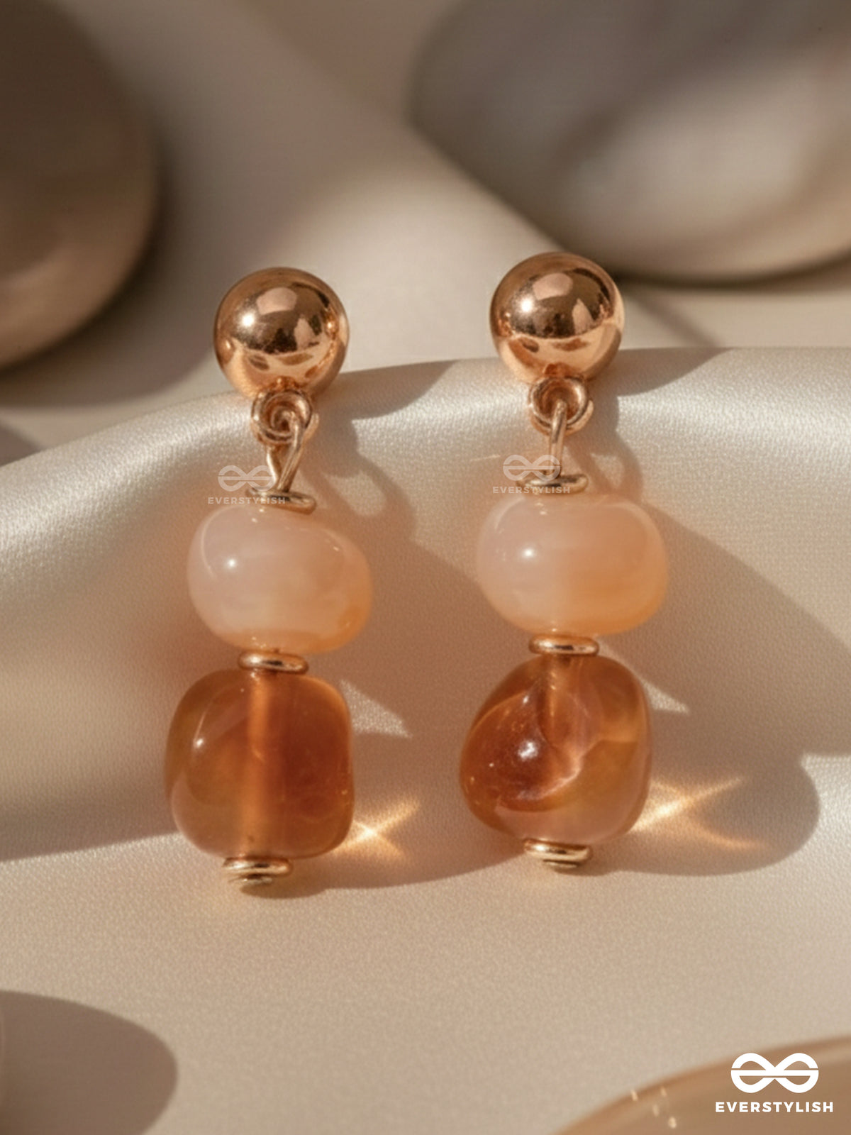 The Fading Blaze - Golden Embellished Earrings