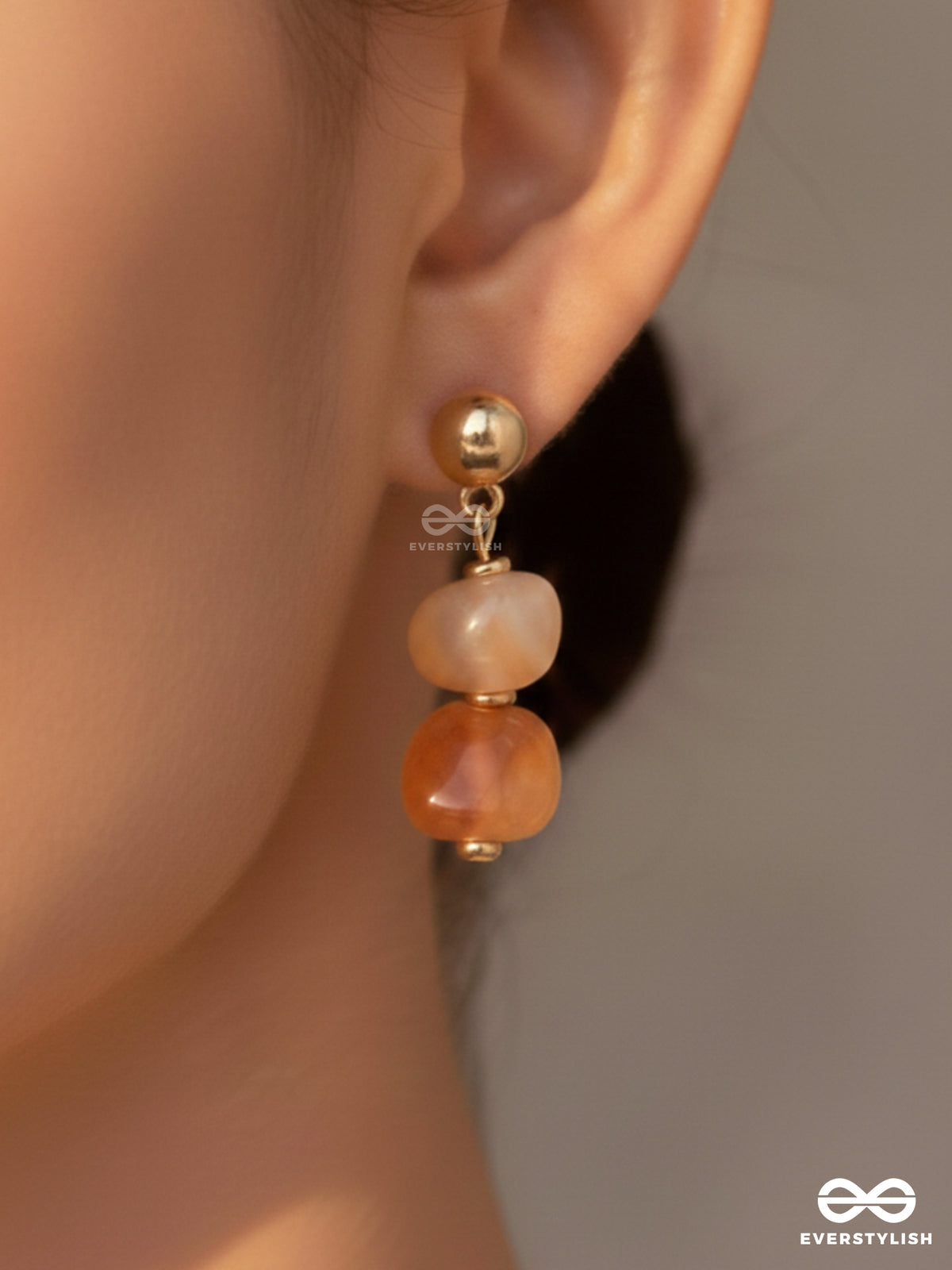 The Fading Blaze - Golden Embellished Earrings
