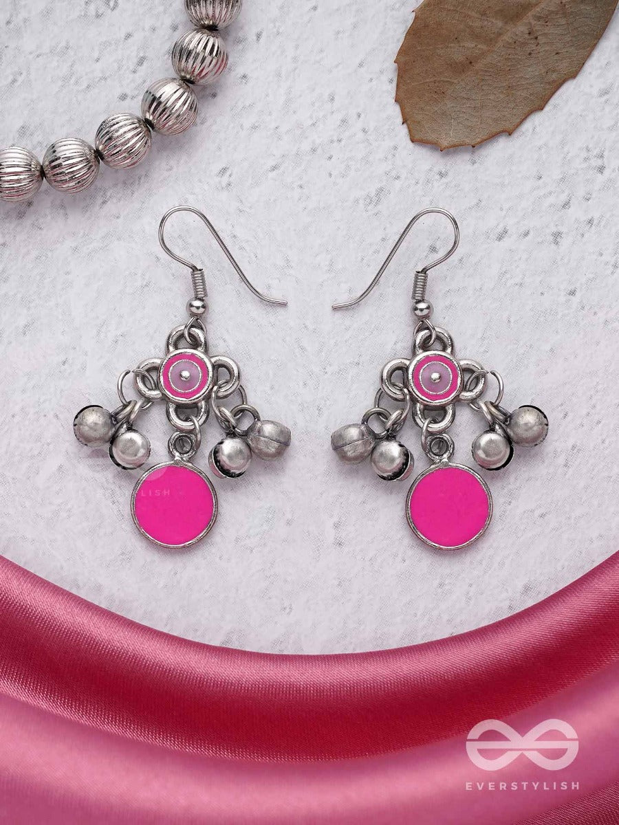 Rosy Tinkles - Enamelled Oxidised Earrings
