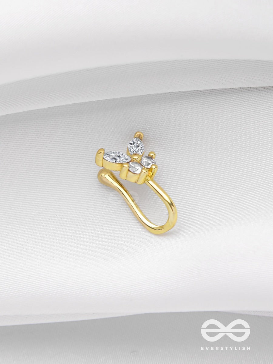 The Butterfly Blessing - Golden CZ Nosering (Non-Piercing)