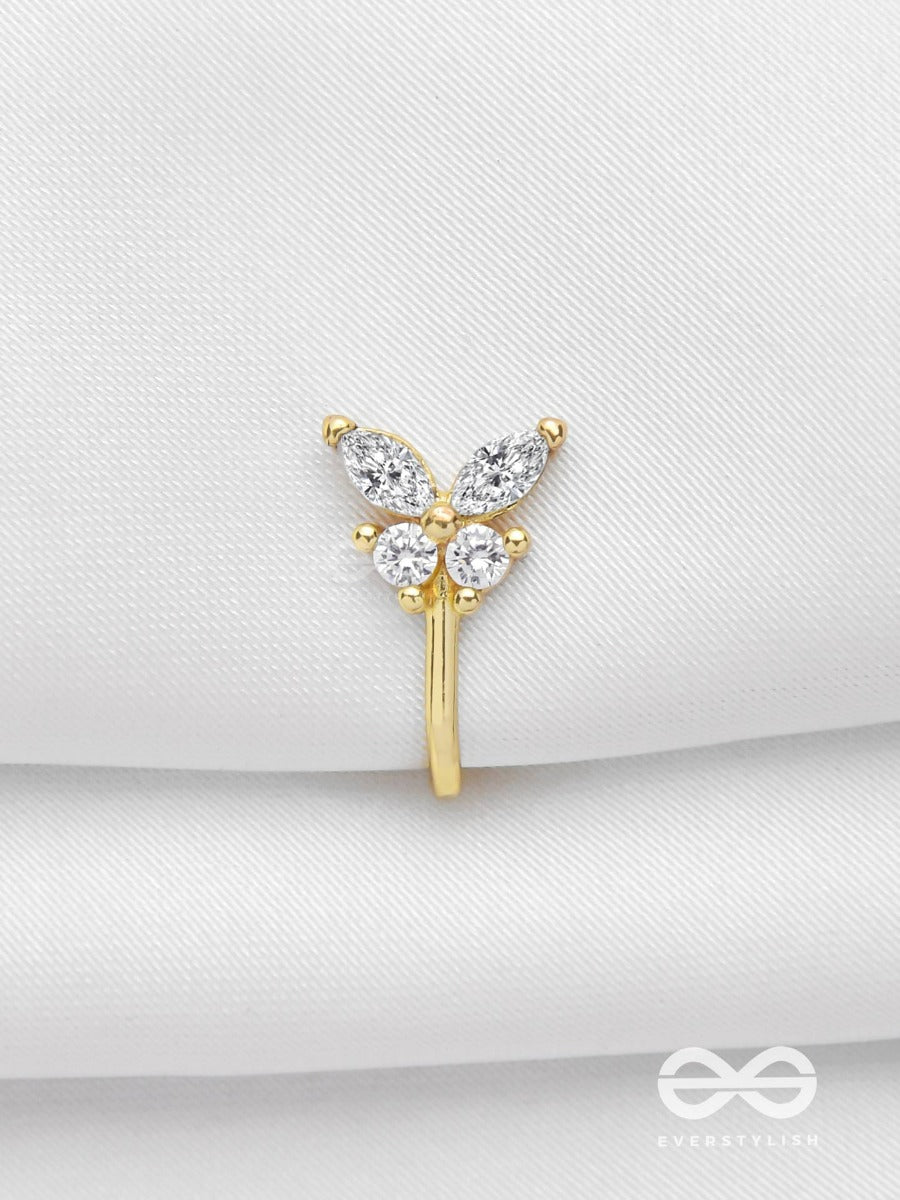 The Butterfly Blessing - Golden CZ Nosering (Non-Piercing)