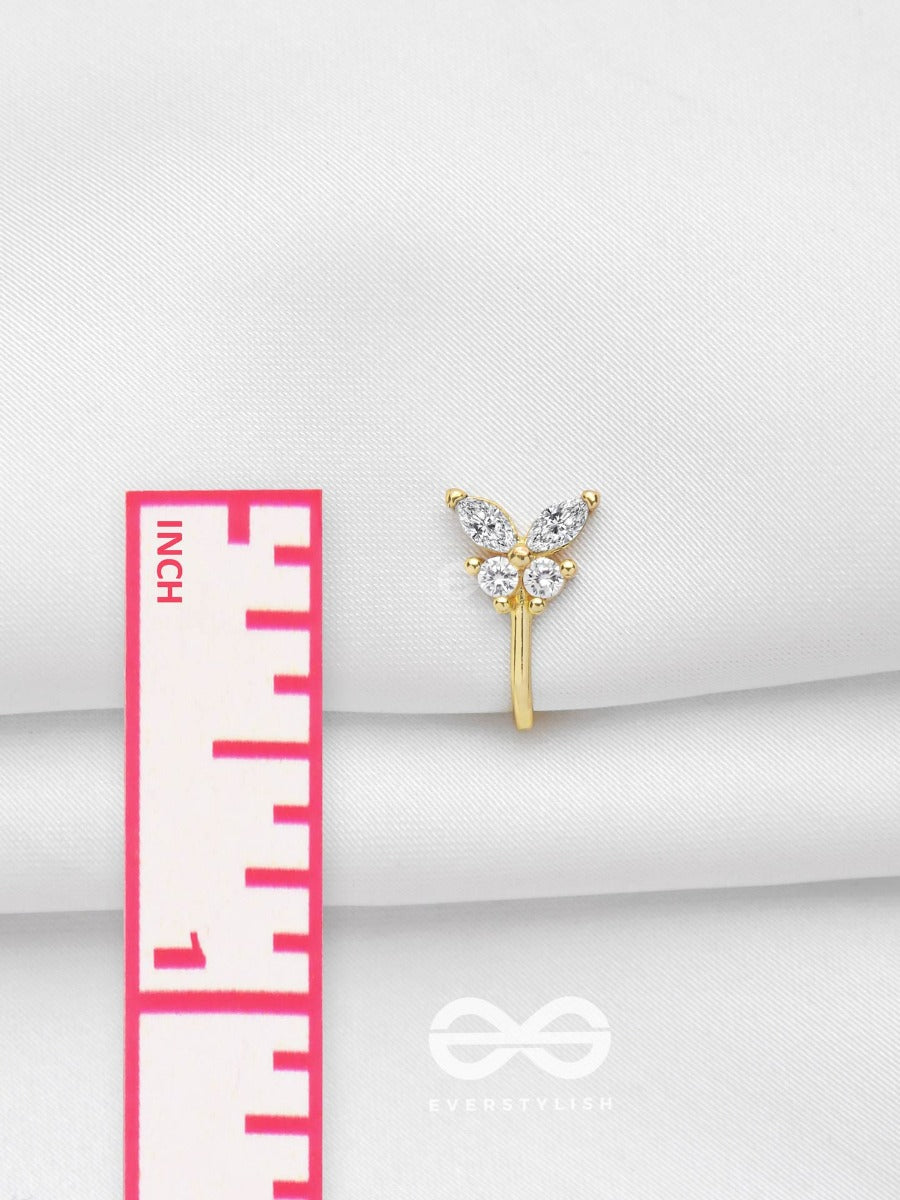 The Butterfly Blessing - Golden CZ Nosering (Non-Piercing)