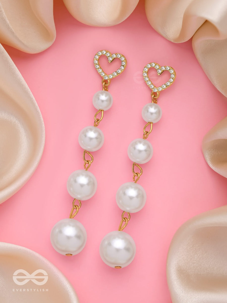 The Drippin Hearts - Golden Embellished Earrings