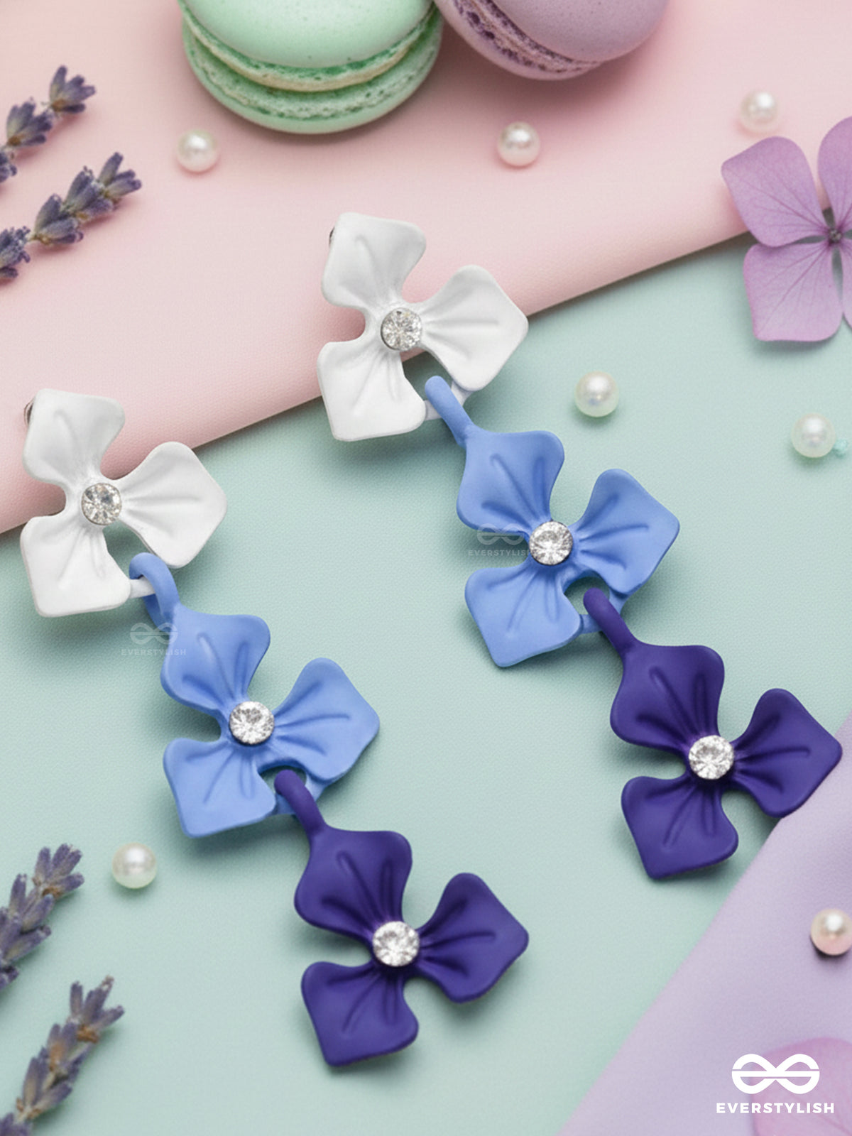The Blueberry Blossoms - Elegant Acrylic Earrings