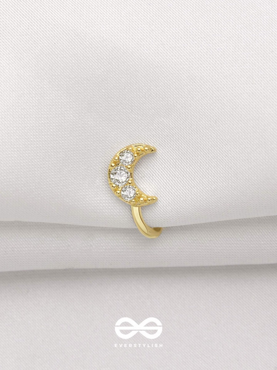 Cresent Moonlight - Golden CZ Nosering (Non-Piercing)