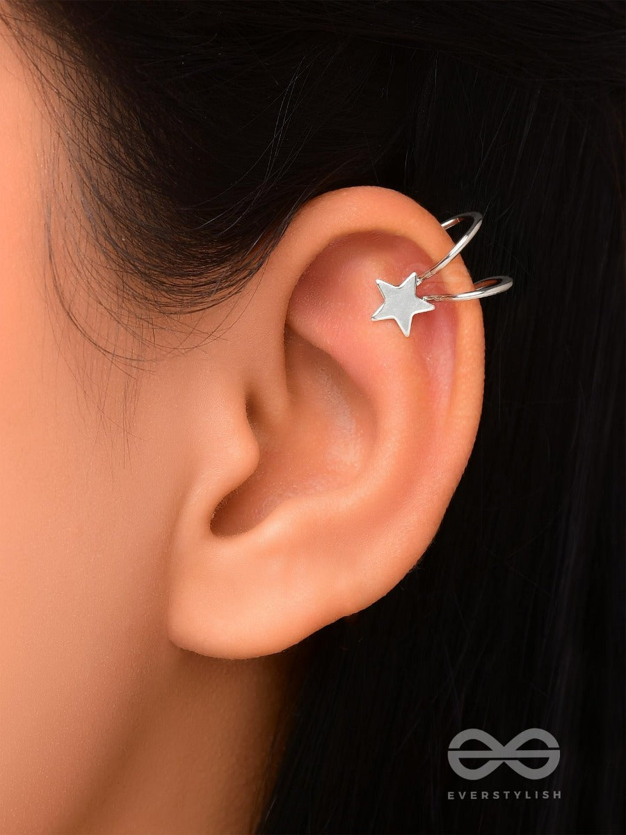 Cosmic Starshine - Silver Embellished Earcuff