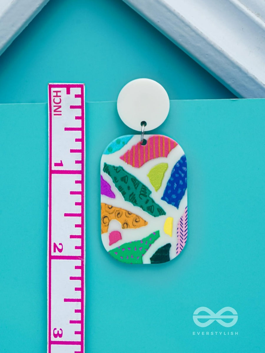 Maze Of Marvels - Multicolor Acrylic Earrings