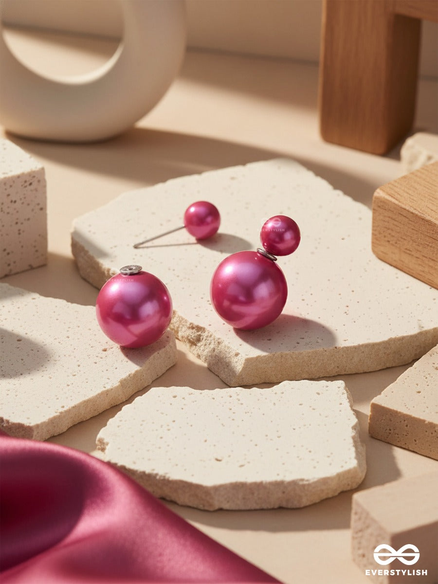 Giggles & Glitters - Pink Pearls Stud Earrings