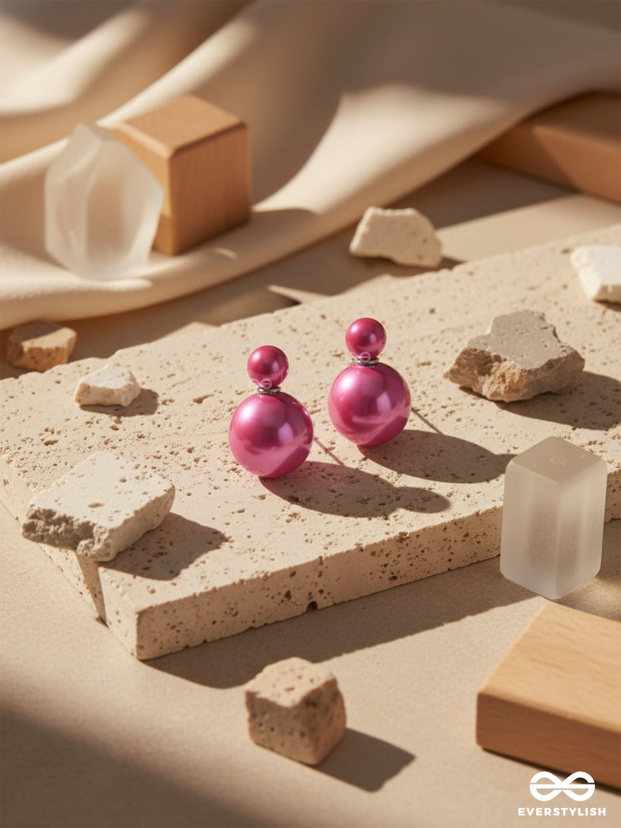 Giggles & Glitters - Pink Pearls Stud Earrings