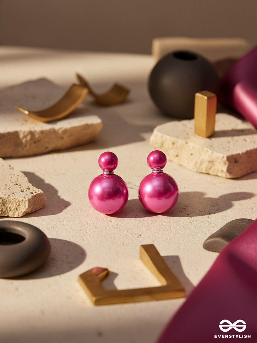 Giggles & Glitters - Pink Pearls Stud Earrings