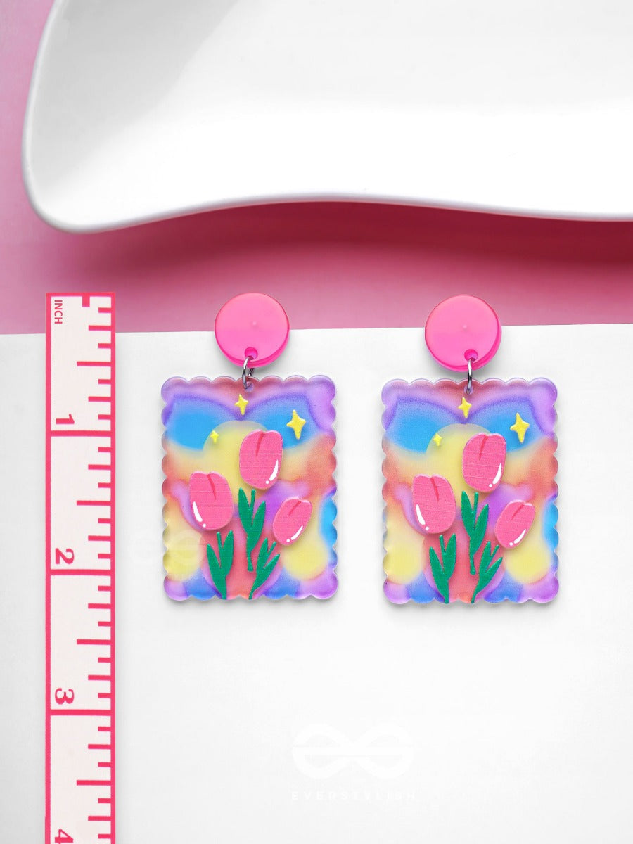 The Tulip Heaven - Multicolor Acrylic Earrings