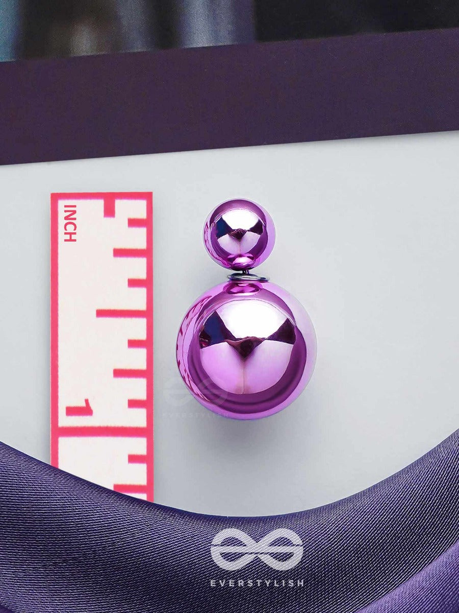 Giggles & Glitters - Purple Pearls Stud Earrings