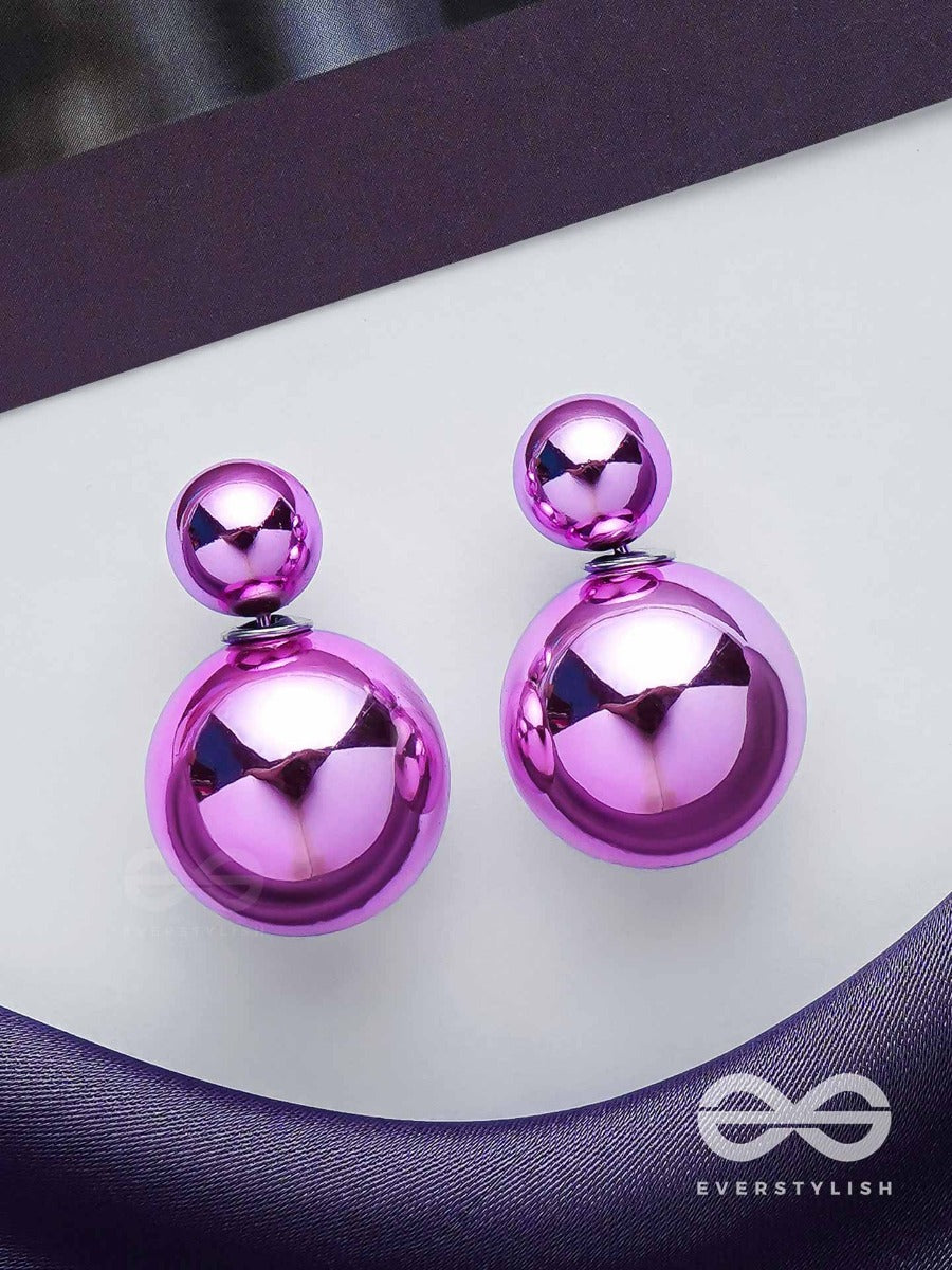 Giggles & Glitters - Purple Pearls Stud Earrings