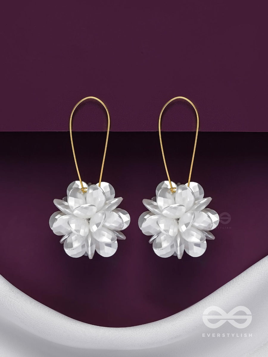 A Winter Rose - Golden Floral Earrings