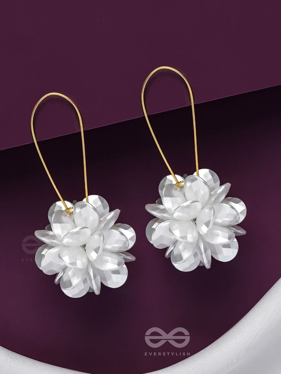 A Winter Rose - Golden Floral Earrings
