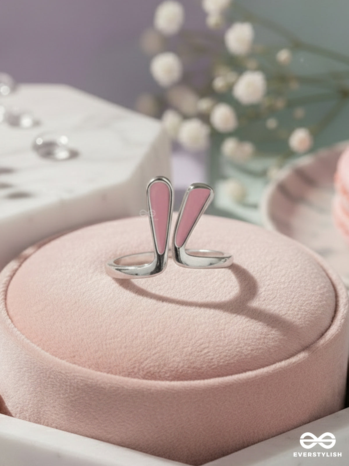Easter Ears - Silver And Pink Ring (One Size)