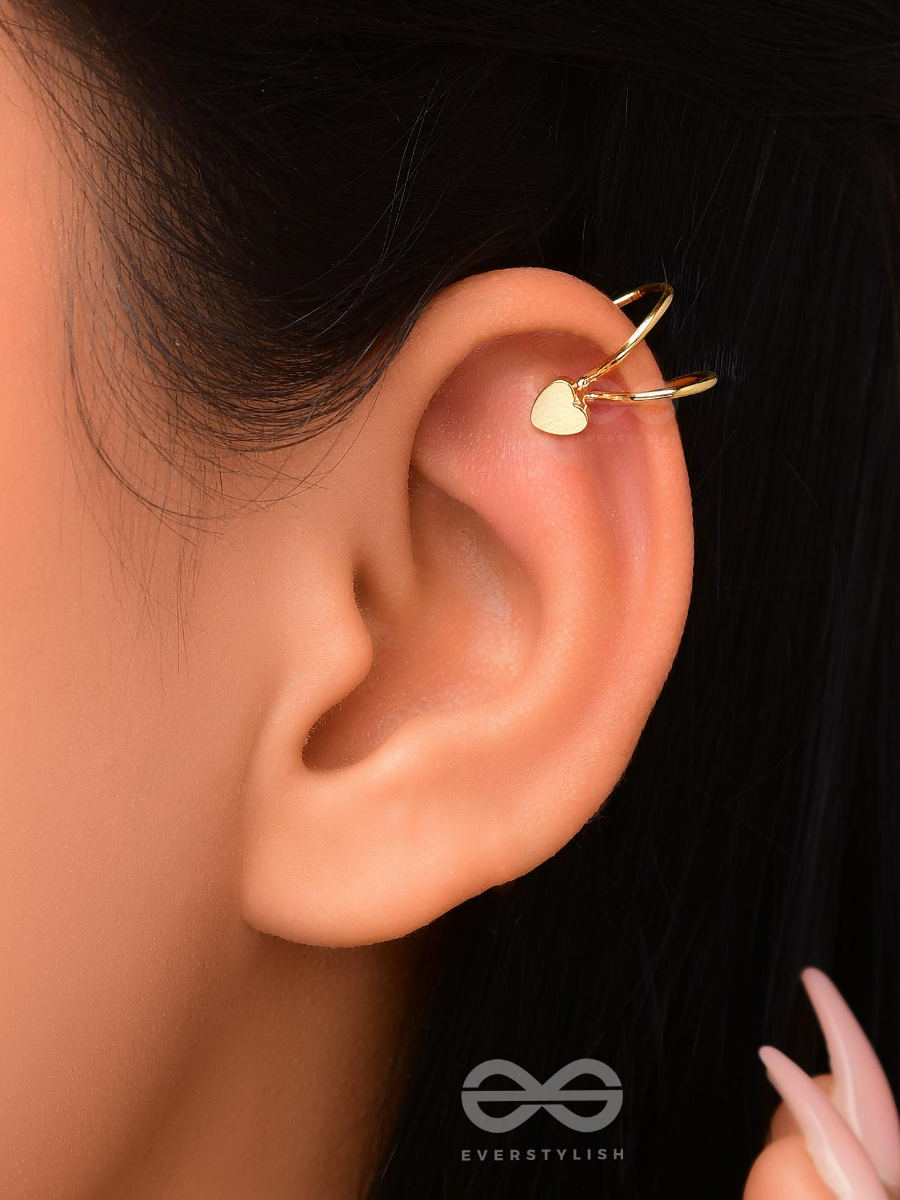 Mini Love Token - Golden Embellished Earcuff (One Ear)