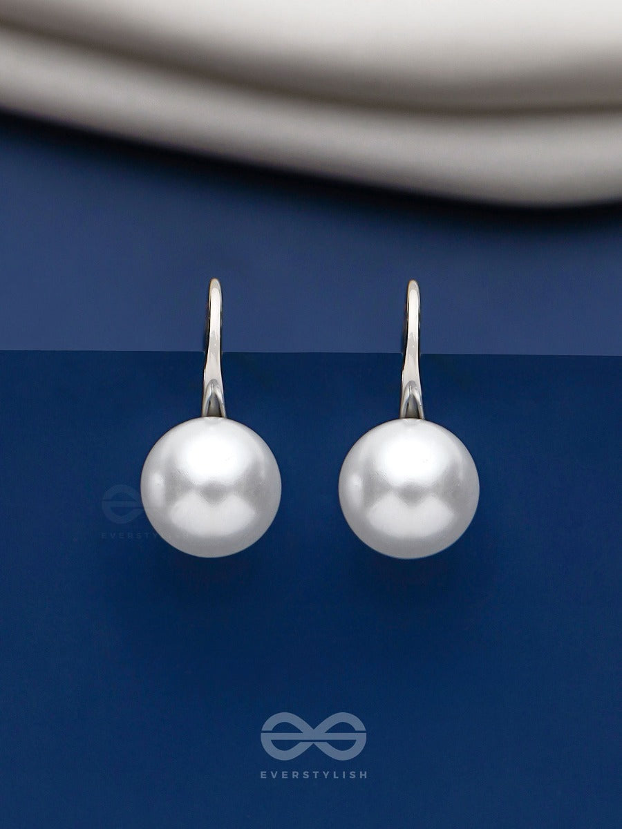 The Groovy Pearl - Silver Embellished Earrings