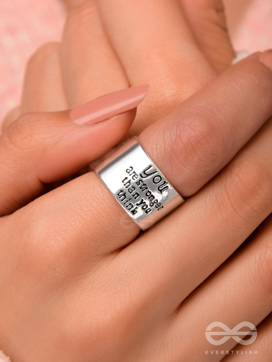Positive Virtue - Statement Silver Ring (Adjustable)