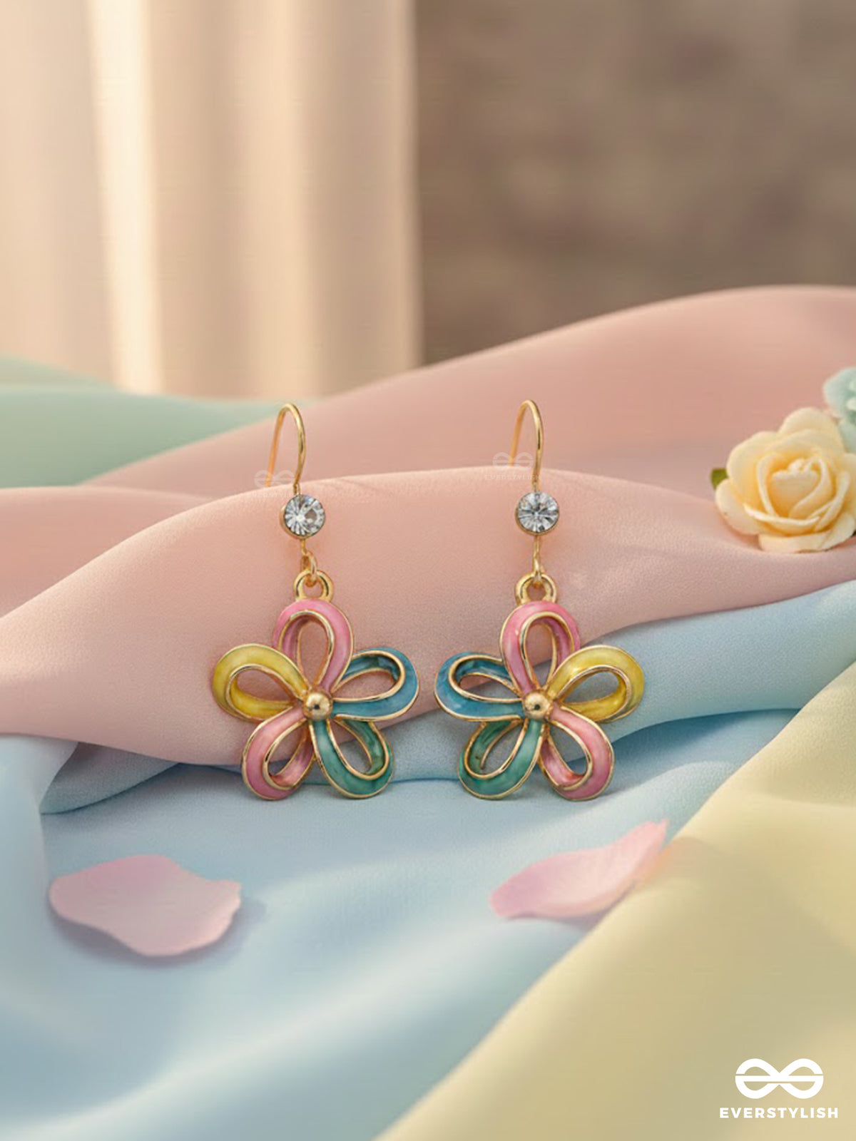 The Blooming Carnival - Golden Embellished Earring