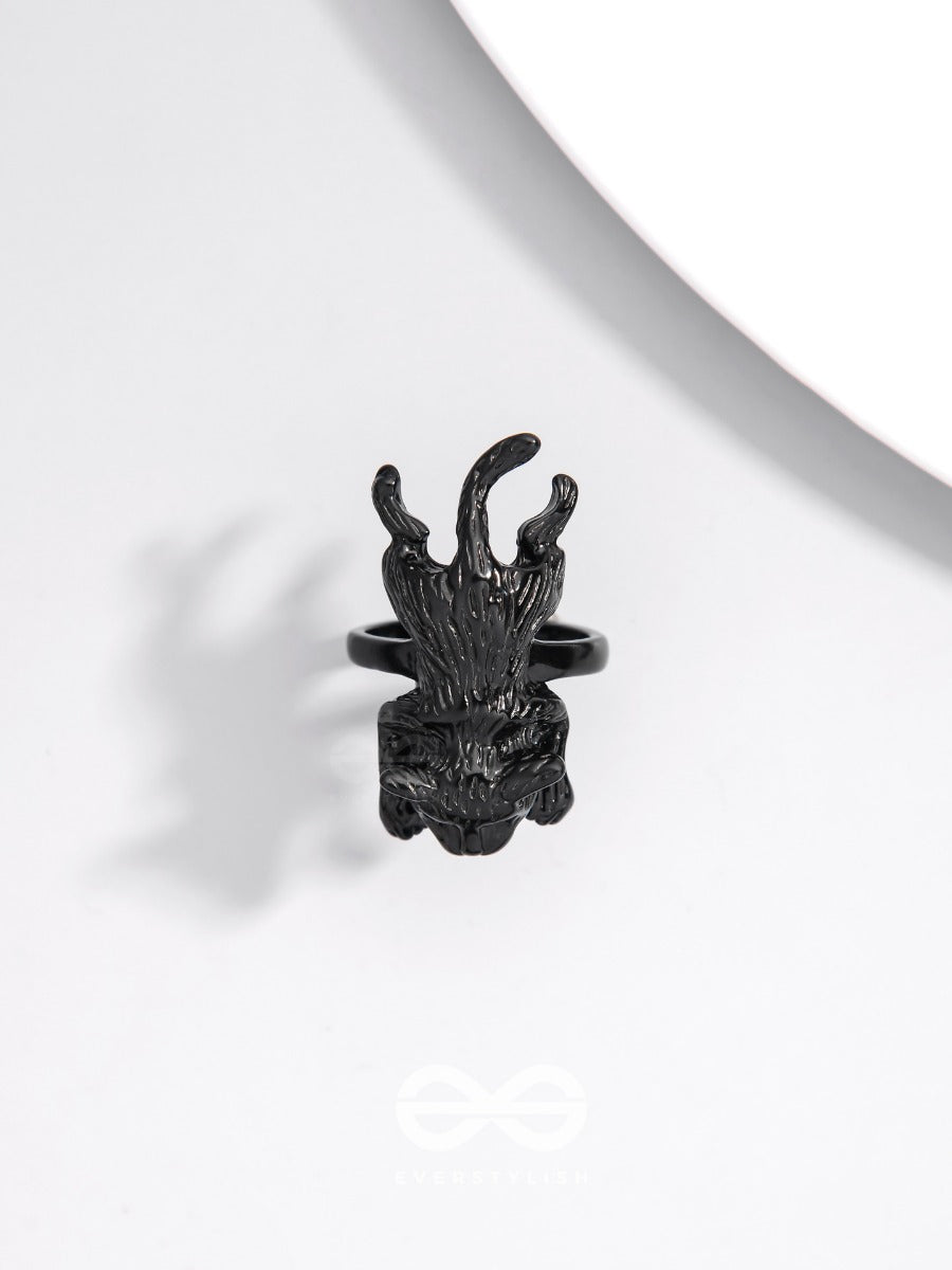 A Majestic Prowl - Statement Black Ring (Adjustable)