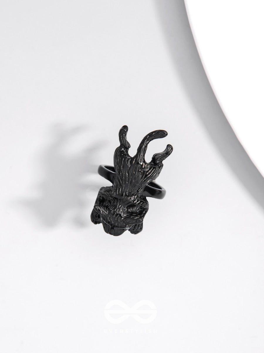 A Majestic Prowl - Statement Black Ring (Adjustable)