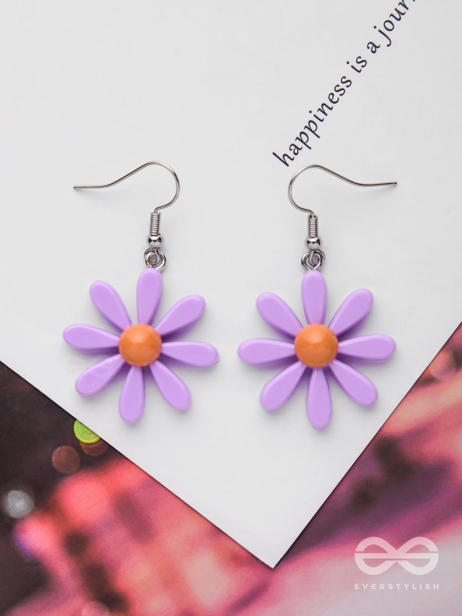 Bloom In Style - Elegant Acrylic Earrings (Lavender)