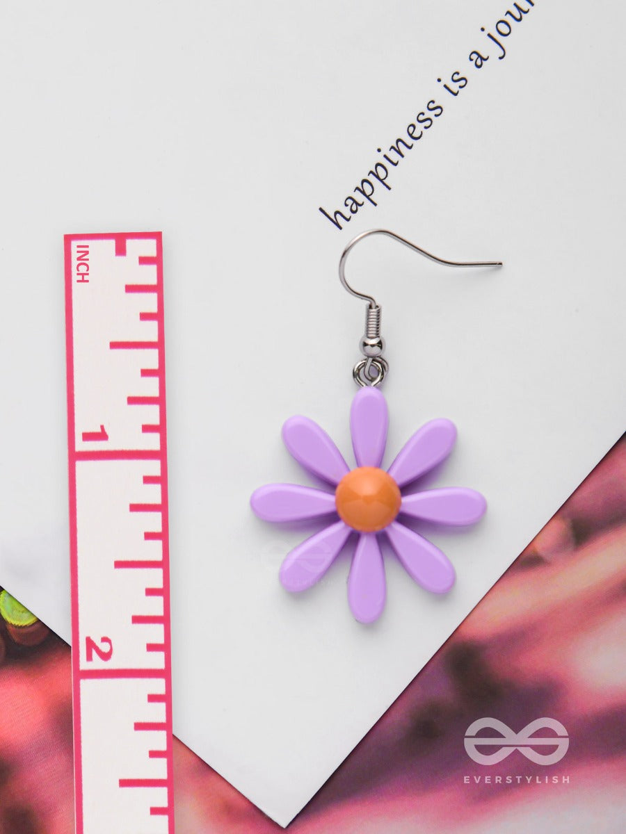 Bloom In Style - Elegant Acrylic Earrings (Lavender)