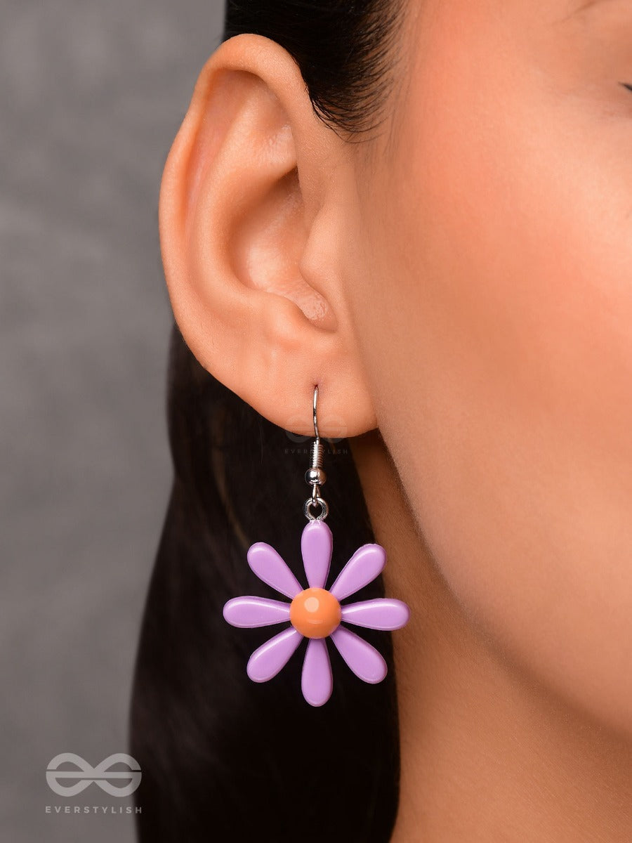 Bloom In Style - Elegant Acrylic Earrings (Lavender)