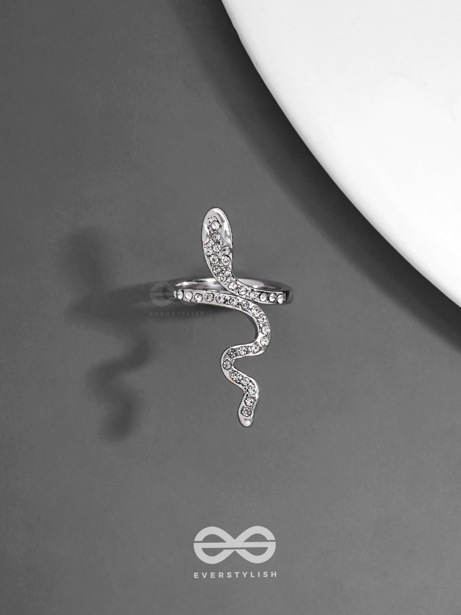 Studded Slytherin - Statement Silver Ring (Adjustable)