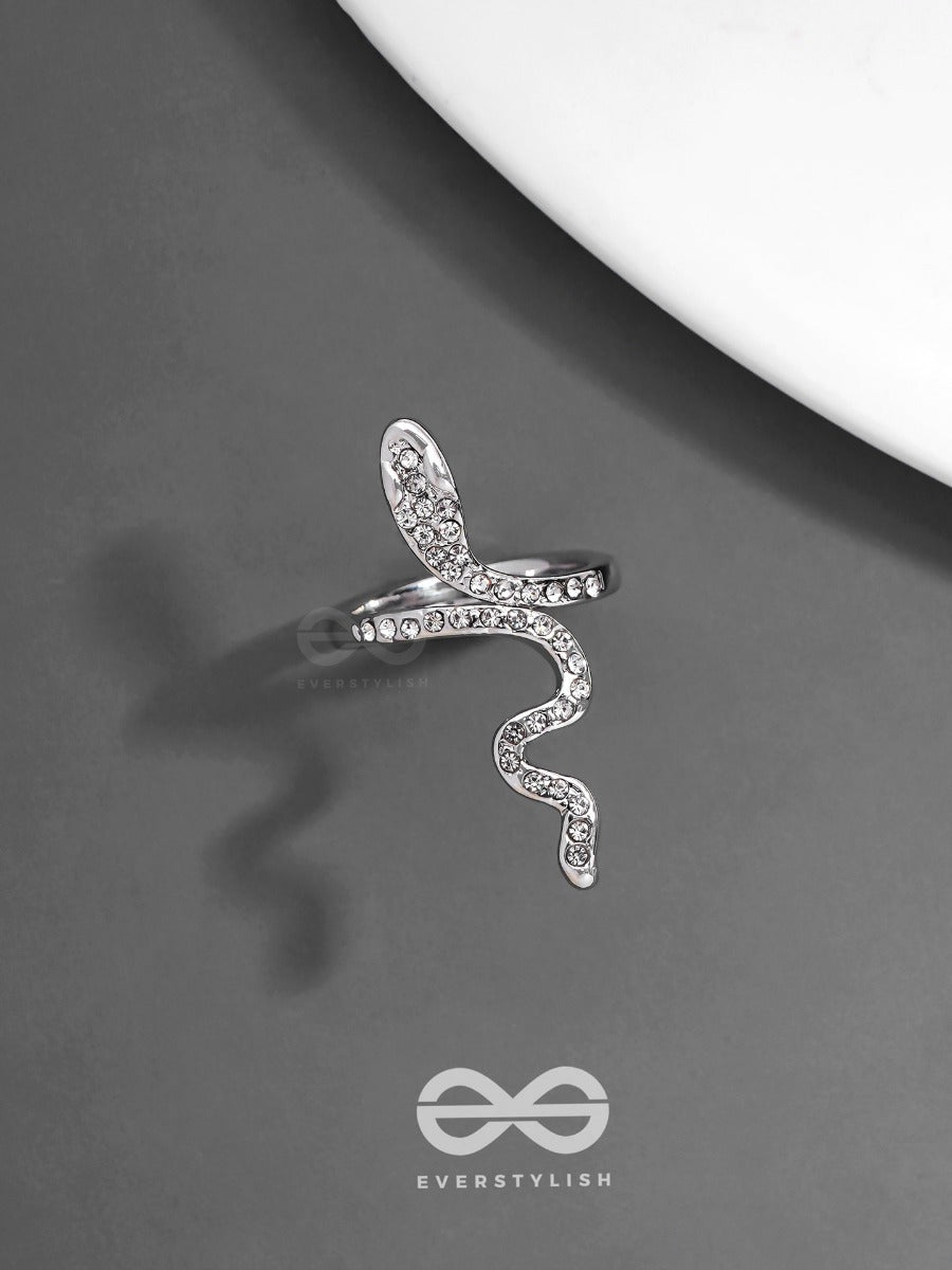 Studded Slytherin - Statement Silver Ring (Adjustable)